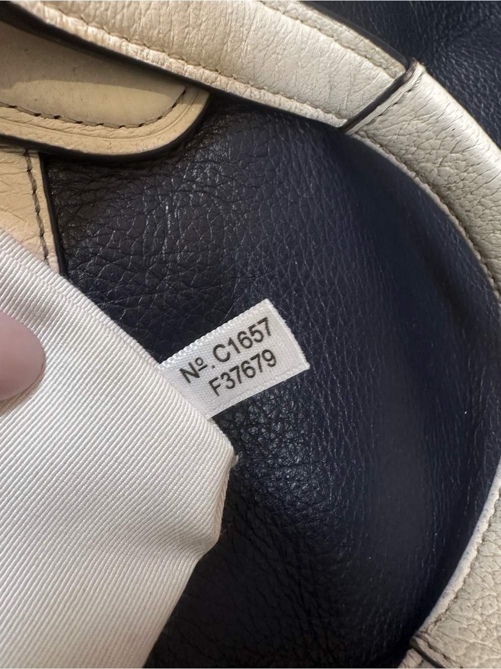 Coach Mickie Spectator Satchel Chalk and Navy Blue - Picture 12 of 17